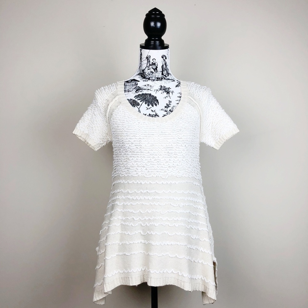 Anthropologie Sleeping on Snow Tunic Ivory Knit